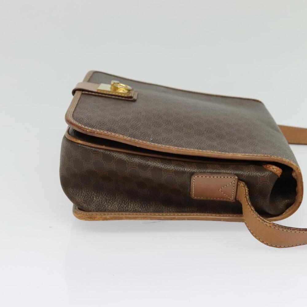 CELINE Macadam Canvas Shoulder Bag Pvc Leather Brown Gold - Picture 5 of 12